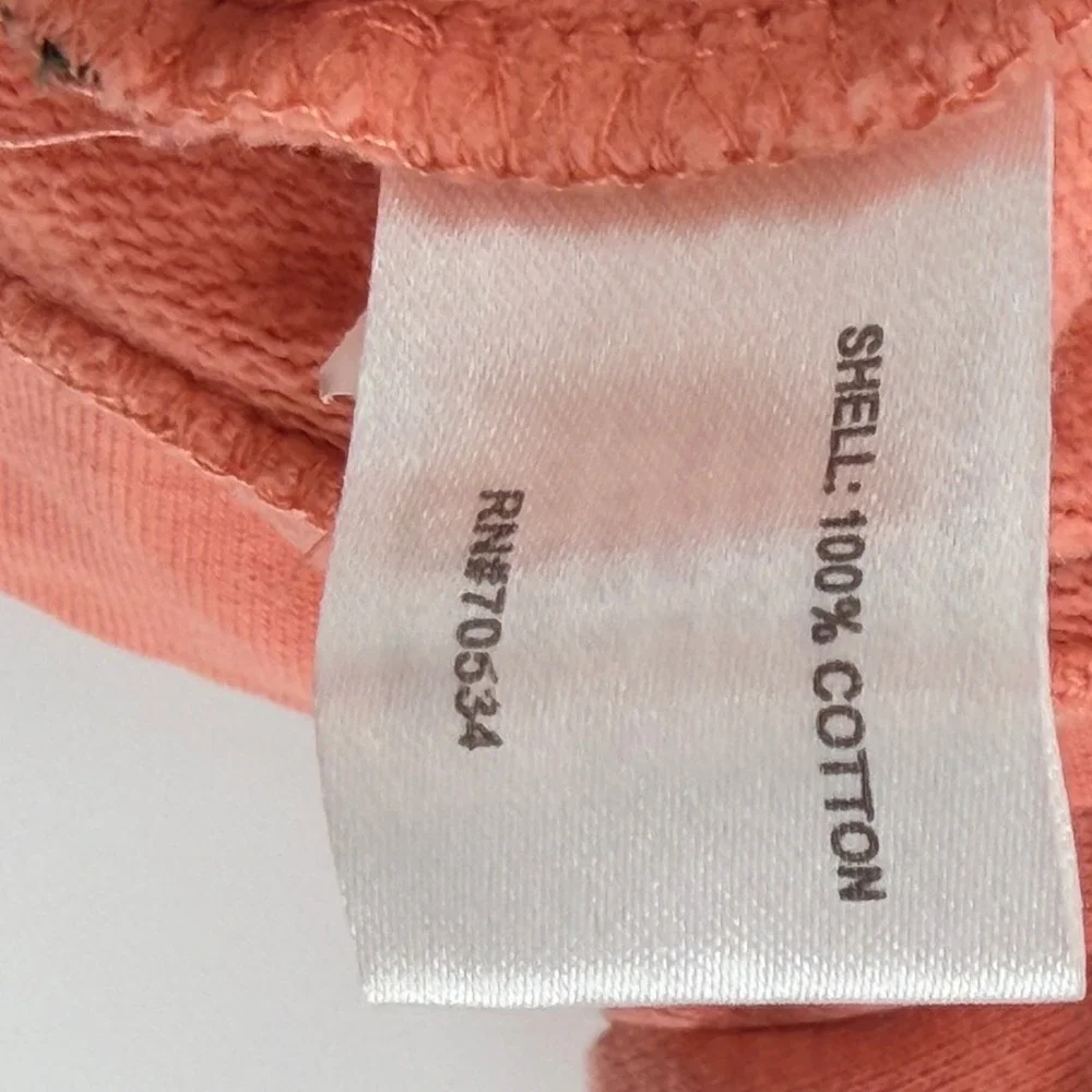 Orvis Mens XXL‎ Salmon Pink Slub Knit Cotton Crewneck Sweatshirt Raglan Pocket